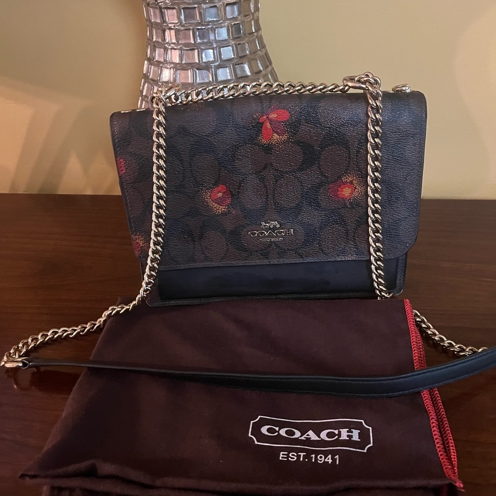 Coach Signature Pop Floral Klare Crossbody (C5797)Brown and Black with dust bag